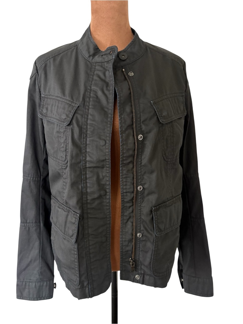 Vince Utility Military Minimalist Jacket - Soft Dark Drape Cotton - XS MSRP $395